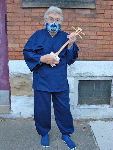 【身長180cm】3055 綾織作務衣 No.1 紺 LL