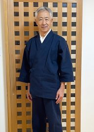 【身長173cm】1055 小柄ドビー作務衣 No.15 濃紺 L
