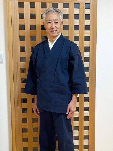 【身長173cm】1055 小柄ドビー作務衣 No.15 濃紺 L