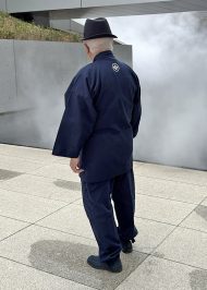 【身長173cm】1055 小柄ドビー作務衣 No.15 濃紺 3L