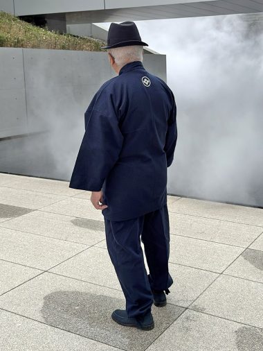 【身長173cm】1055 小柄ドビー作務衣 No.15 濃紺 3L