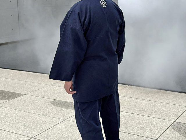 【身長173cm】1055 小柄ドビー作務衣 No.15 濃紺 3L