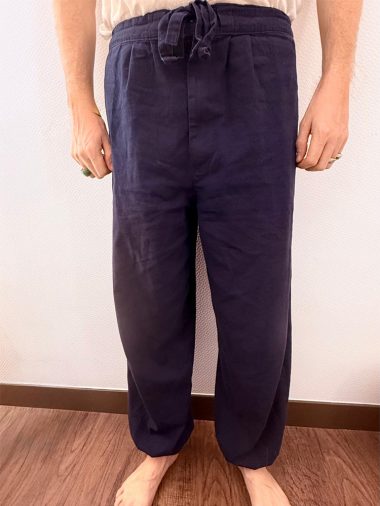 【身長188cm】5055 ななこ織作務衣No.1 濃紺 3L