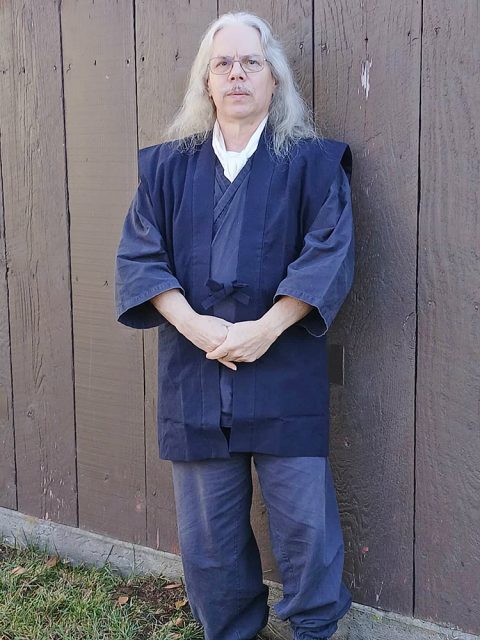 【身長160cm】1080 手紡ぎ風・遠州織羽織 No.1 濃紺 L