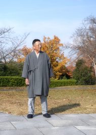 【身長170cm】5080 作務衣コート No.2 グレー M