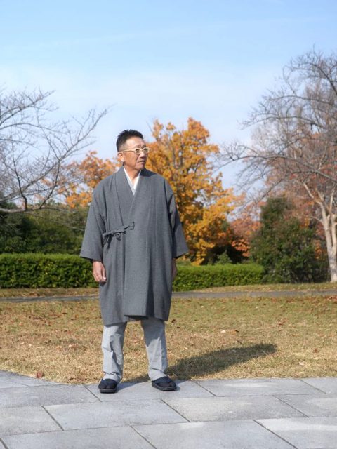 【身長170cm】5080 作務衣コート No.2 グレー M