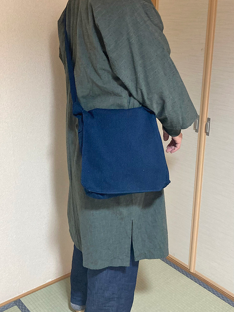 9001 刺子織頭陀袋 No.1 紺 F