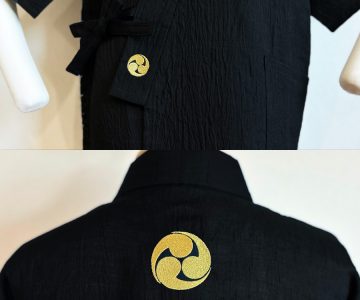 【簡単絵柄 /左衿下部】【簡単家紋刺繍】左三つ巴