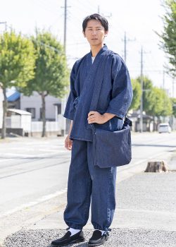 5288 カイハラデニム・11オンス バイオウォッシュ作務衣 [改]