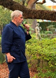 【身長188cm】1054 大柄ドビー作務衣 No.11 濃紺 LL