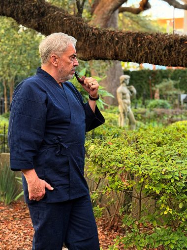 【身長188cm】1054 大柄ドビー作務衣 No.11 濃紺 LL