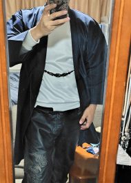 【身長168cm】6000 カイハラデニム・ピマ綿ロング羽織 No.1 濃紺 M