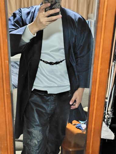 【身長168cm】6000 カイハラデニム・ピマ綿ロング羽織 No.1 濃紺 M