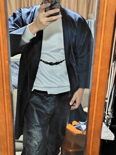 【身長168cm】6000 カイハラデニム・ピマ綿ロング羽織 No.1 濃紺 M