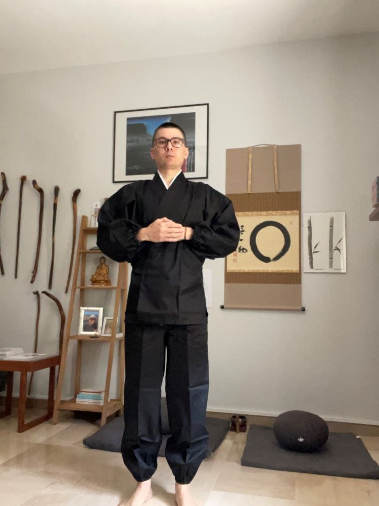 5020 T/Cバーバリー織作務衣 No.2 黒 L