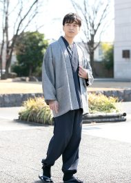 1093 近江ちぢみ本麻ジャケット No.2 グレー