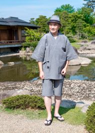 1107 アイスコットン近江ちぢみ甚平 No.2 グレー