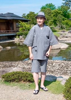 1107 アイスコットン近江ちぢみ甚平 No.2 グレー