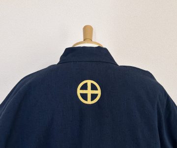 綿入袢天に刺繍【簡単家紋】