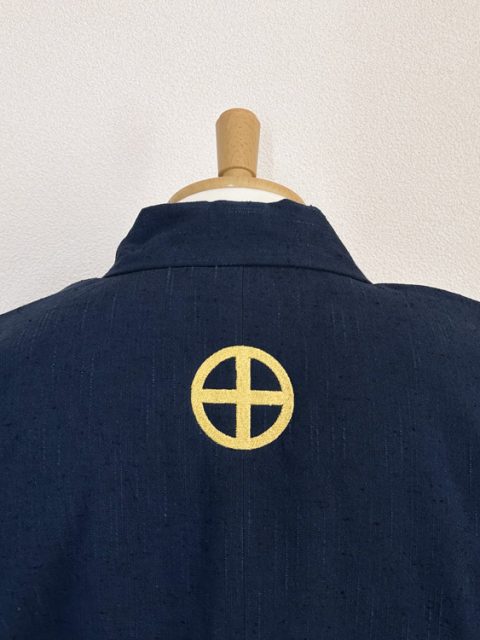 綿入袢天に刺繍【簡単家紋】