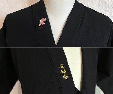 黒地に桜【簡単絵柄 ・簡単文字】
