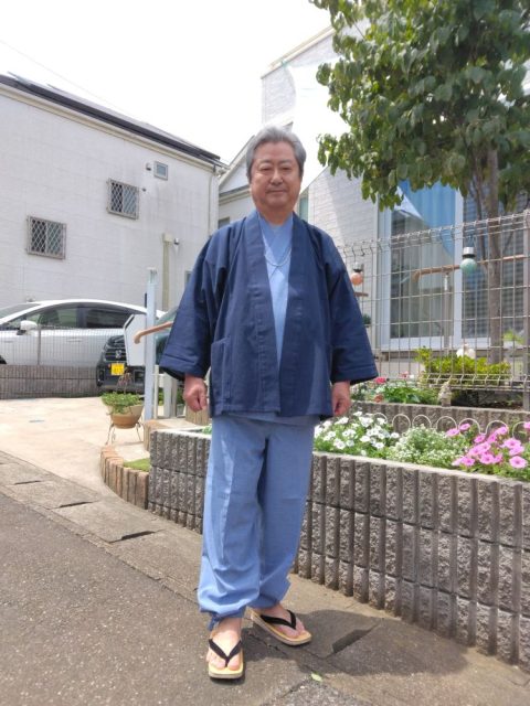 【身長164cm】1045 たてスラブジャケット No.2 鉄紺 M