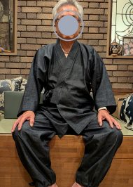 【身長172cm】5095 カイハラデニム・ピマ綿作務衣 L