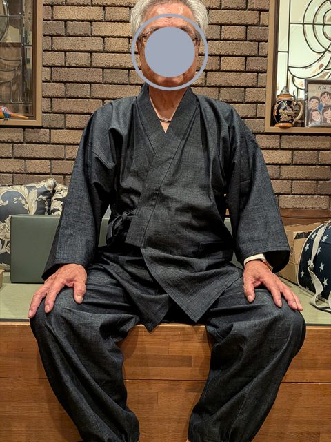 【身長172cm】5095 カイハラデニム・ピマ綿作務衣 L
