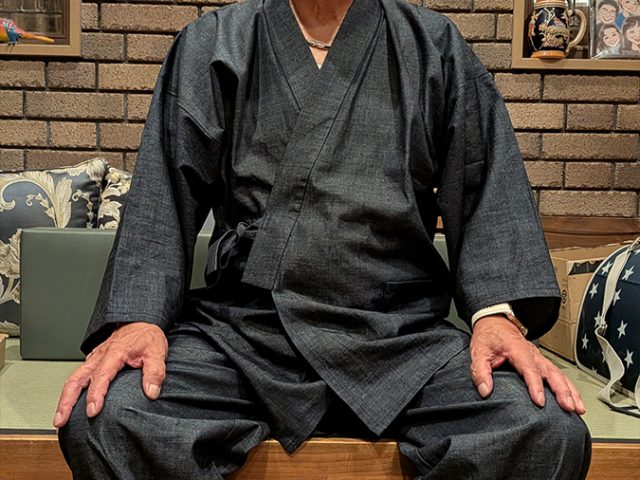 【身長172cm】5095 カイハラデニム・ピマ綿作務衣 L