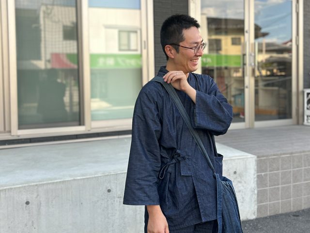 【身長167cm】5095 カイハラデニム・ピマ綿作務衣  M