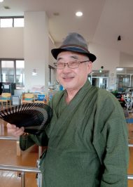 【身長165cm】2080 和紙しじら織作務衣 No.3 グリーン L