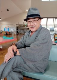 【身長165cm】2080 和紙しじら織作務衣 No.4 グレー L