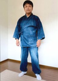 【身長165cm】5083 カイハラデニム・11オンス作務衣 [改] No.1 濃紺  L