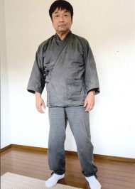 【身長165cm】1990 武州墨染作務衣 No.1 グレー  L