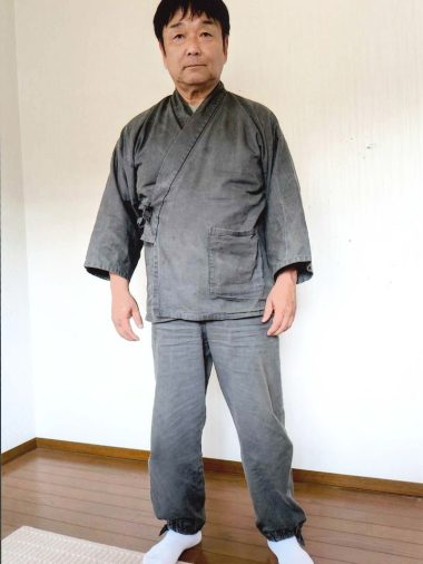 【身長165cm】1990 武州墨染作務衣 No.1 グレー  L