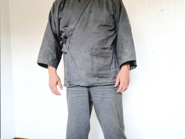 【身長165cm】1990 武州墨染作務衣 No.1 グレー  L