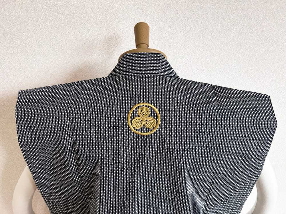 裏地付羽織への刺繍