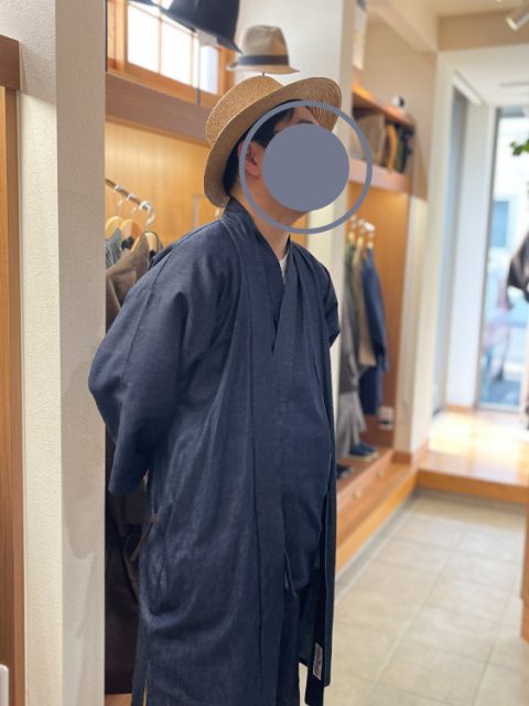 【身長169cm】5095 カイハラデニム・ピマ綿作務衣 M