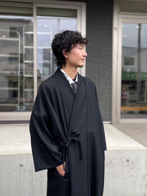 【身長168cm】5080 作務衣コート No.4 黒  M