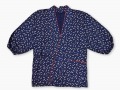 女性総柄作務衣　絣桜（かすりざくら）紺上着１