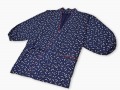 女性総柄作務衣　絣桜（かすりざくら）紺上着２