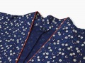 女性総柄作務衣　絣桜（かすりざくら）紺衿部分