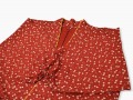 女性総柄作務衣　絣桜（かすりさくら）エンジ上着３
