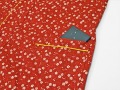 女性総柄作務衣　絣桜（かすりさくら）エンジポケット部分