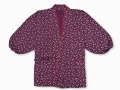 女性総柄作務衣　絣桜（かすりさくら）紫（パープル）上着１