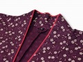 女性総柄作務衣　絣桜（かすりさくら）紫（パープル）衿部分