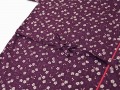 女性総柄作務衣　絣桜（かすりさくら）紫（パープル）紐部分