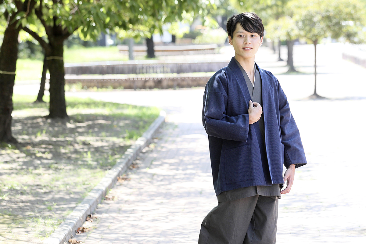 刺子織ジャケット No.1 濃紺 ｜ 作務衣・甚平通販 和粋庵