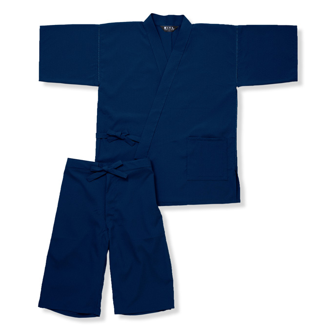 クールマックスサッカー甚平 No.1 濃紺 | 作務衣・甚平通販 和粋庵