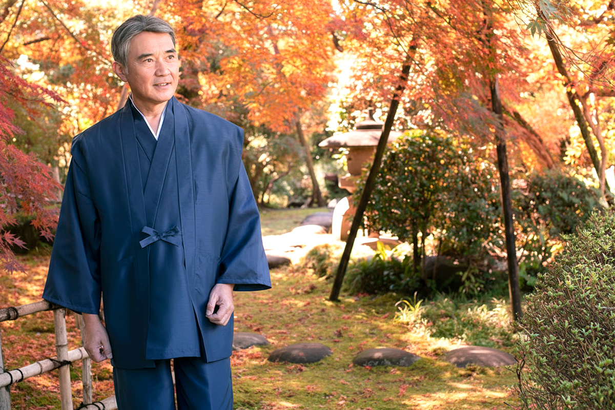 シルクライク紬羽織 No.1 濃紺 ｜ 作務衣・甚平通販 和粋庵